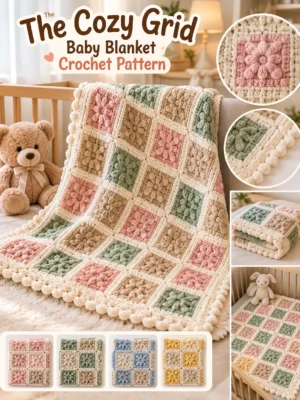 The Cozy Grid Baby Blanket Crochet Pattern