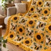 Sunflower & Bee Blanket Crochet Pattern